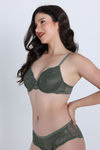 Zivame Dreamcatcher Padded Regular Wired 3/4th Coverage Lace Bra - Four Leaf clover — thumbnail 2